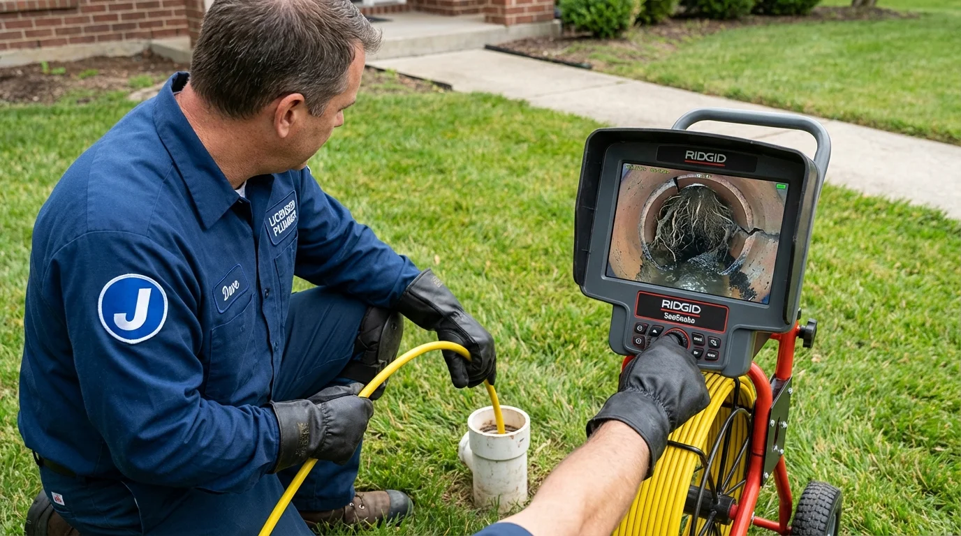 Sewer camera inspection being performed by Johns Plumbing LLC in Fox Lake