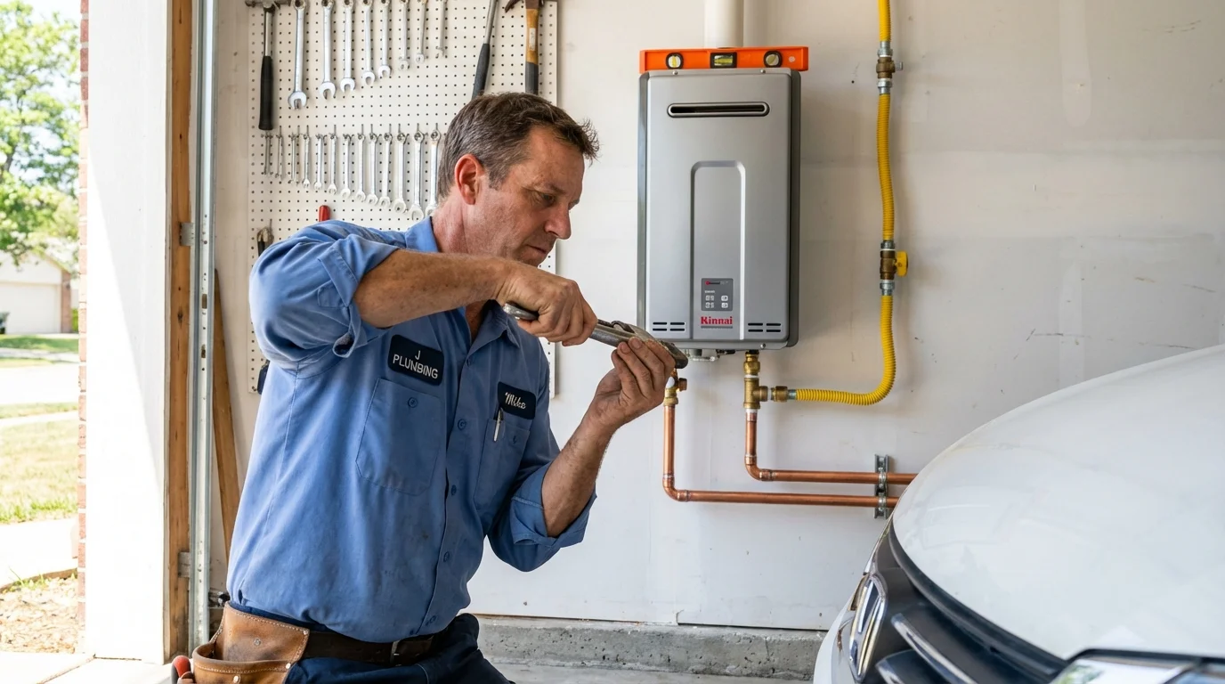 Tankless water heater installation by a Johns Plumbing LLC plumber in Fox Lake